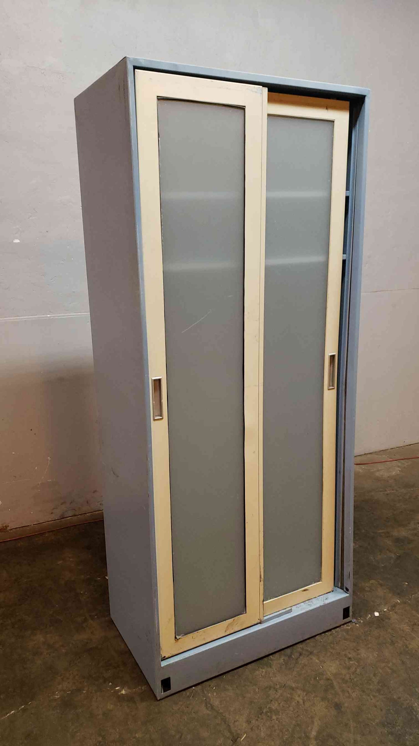 7' Tall Blue Metal Storage Lab Cabinet with 2 Shelves Casework
