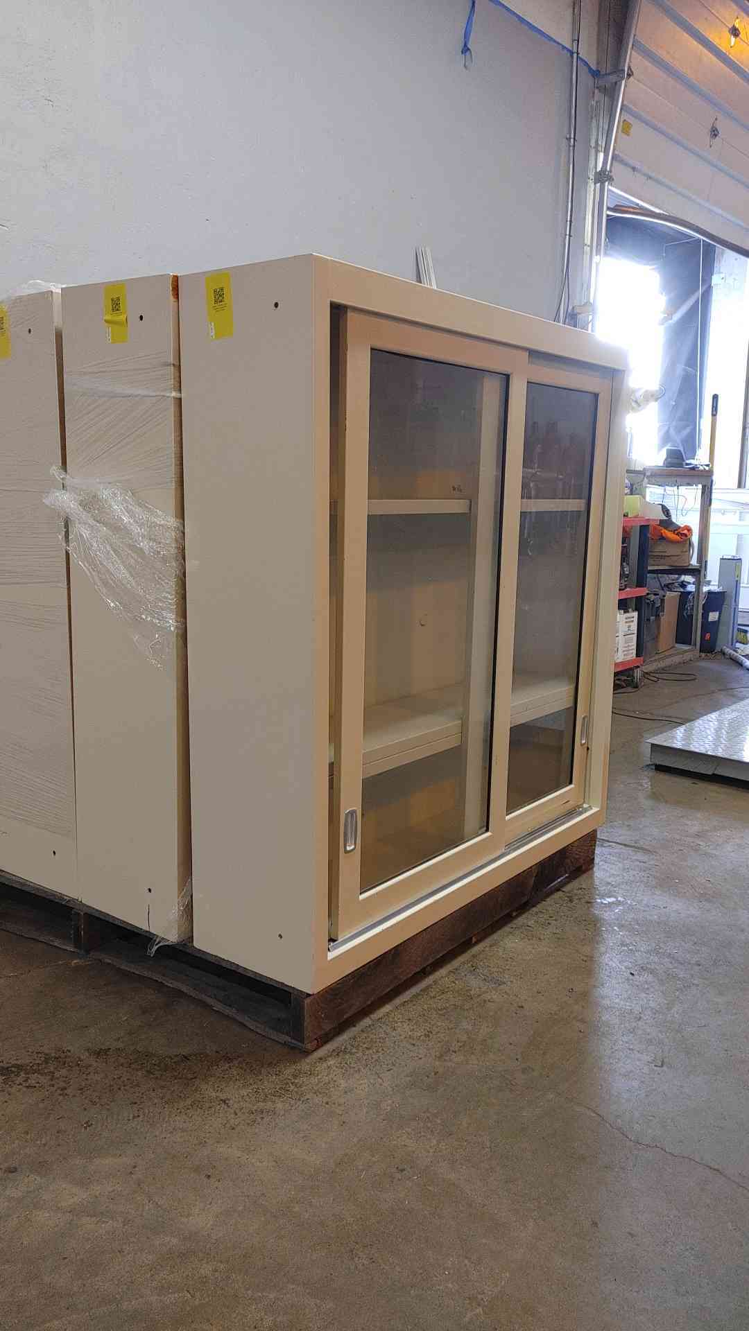 4' Sliding Glass Cabinet Overhead Casework Metal with/ Shelves (SKU: 104062)(104062)