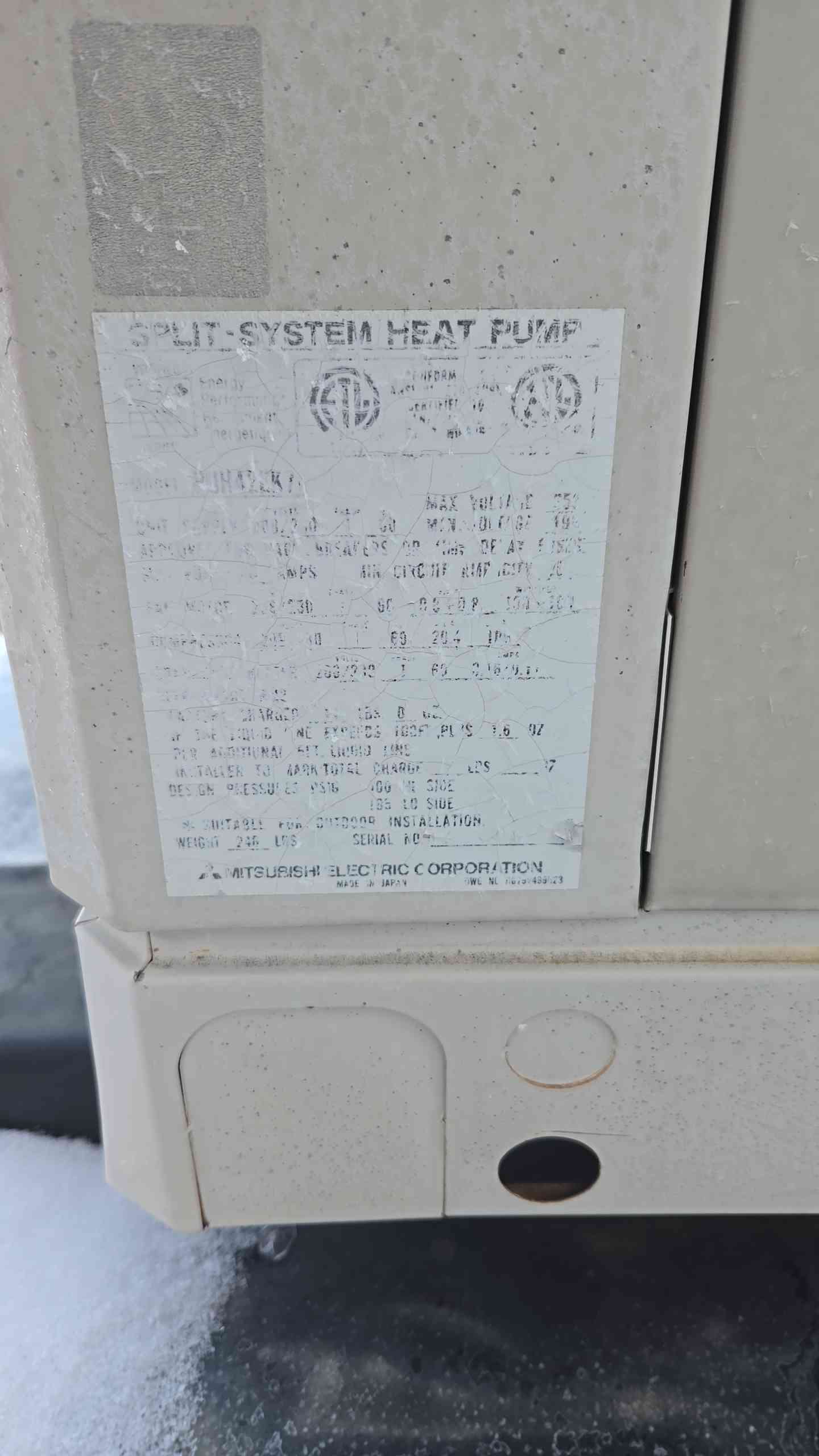 Mitsubishi Electric Mr Slim Split System Heat Pump Condenser (107388)