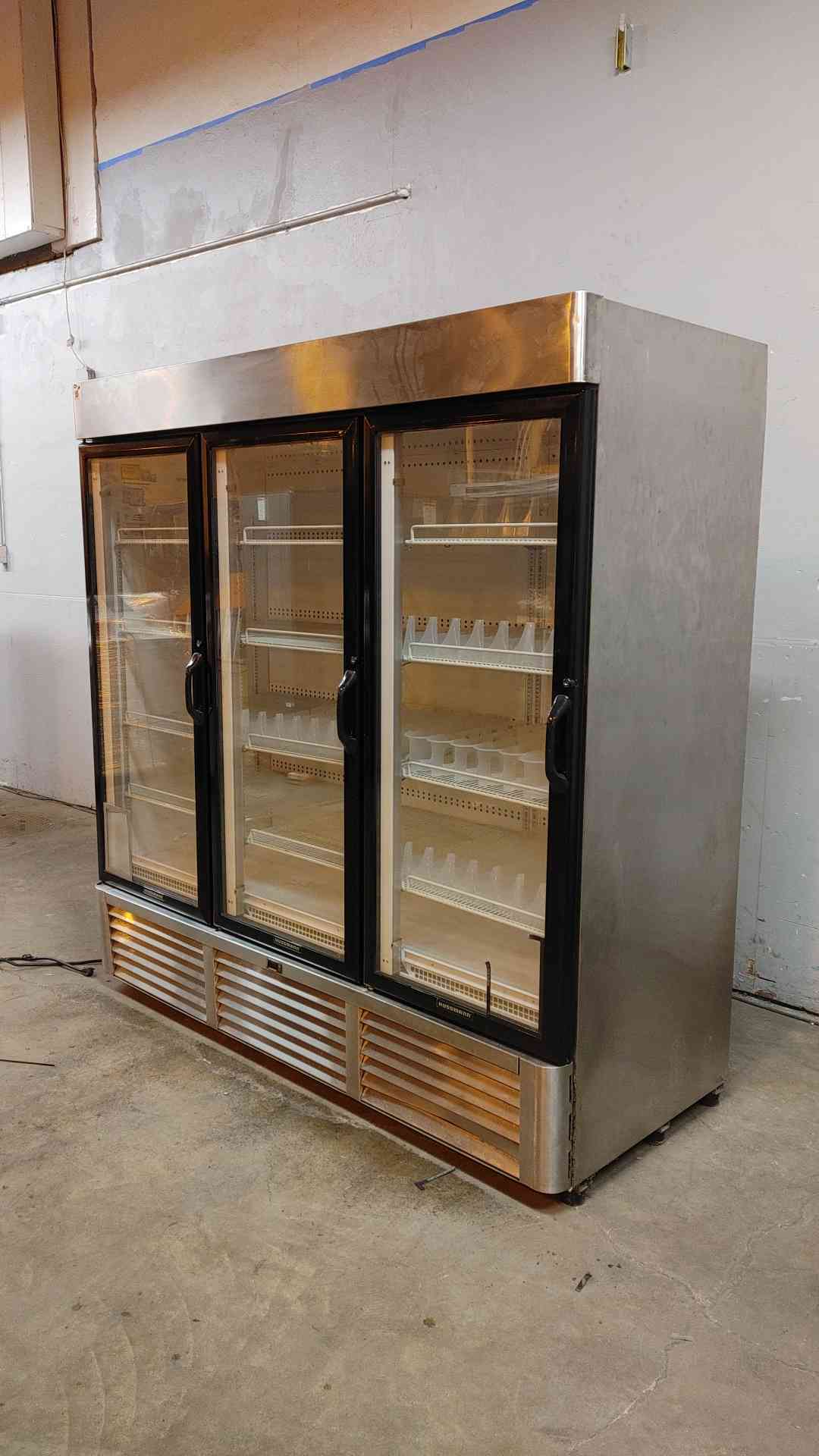 AS-IS *PA Local Pickup ONLY* Hussman Upright Cooler Refrigerator 3 Glass Doors 115V 1PH BCH-68 AS-IS Trips Breaker*PA Local Pickup ONLY*