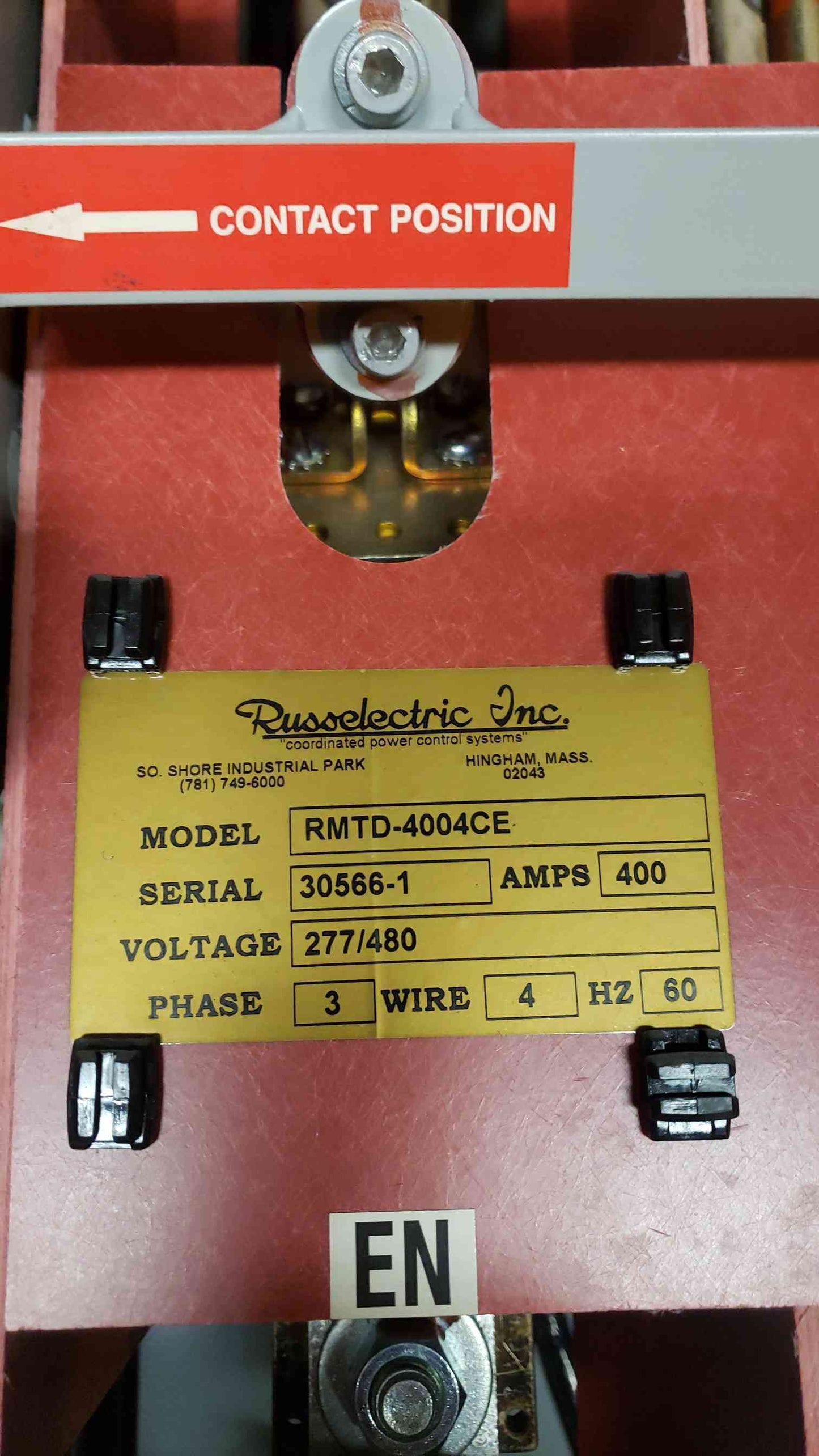 Russelectric 400A 480v 277/480 3PH ATS RMTD-4004CE (SKU: 107849)