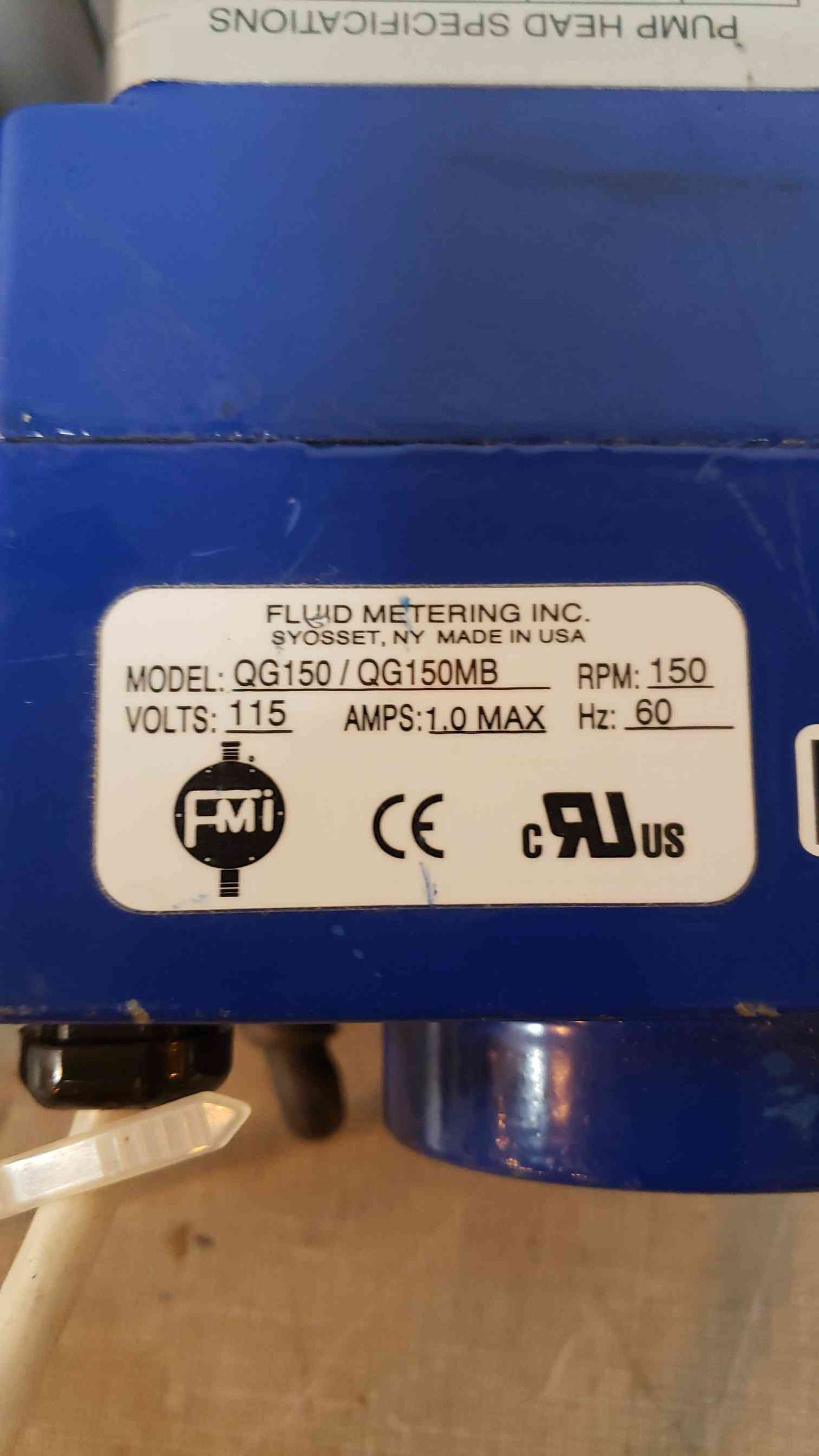 Fluid Metering 115V 1.0A Q Pump QG150/QG150MB (SKU: 108019)