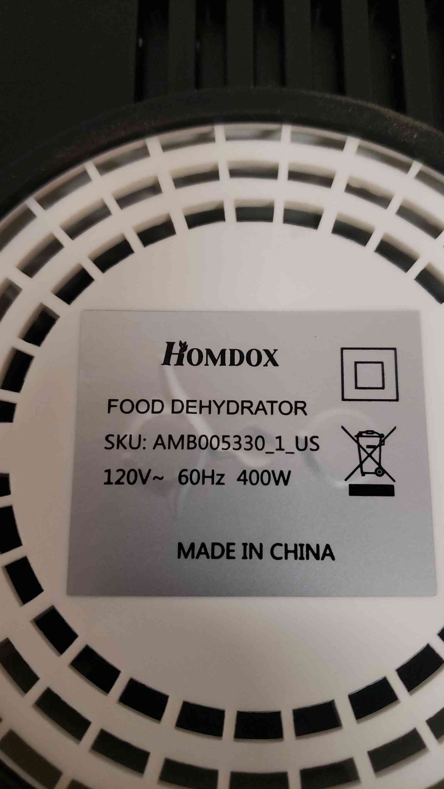 Homdox Food Dehydrator AMB005330_1_US (SKU: 108157)