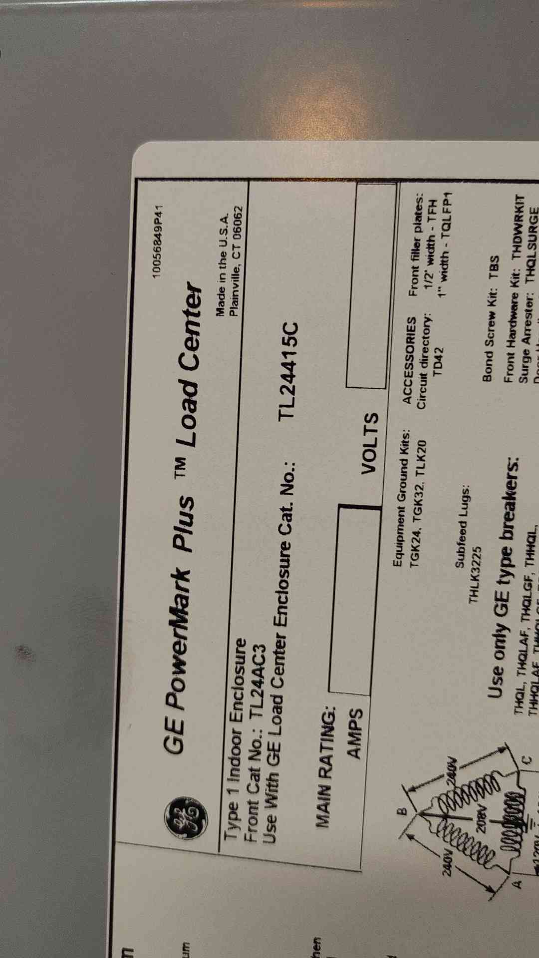 General Electric PowerMark Plus Loss Center TL24415C (108855)