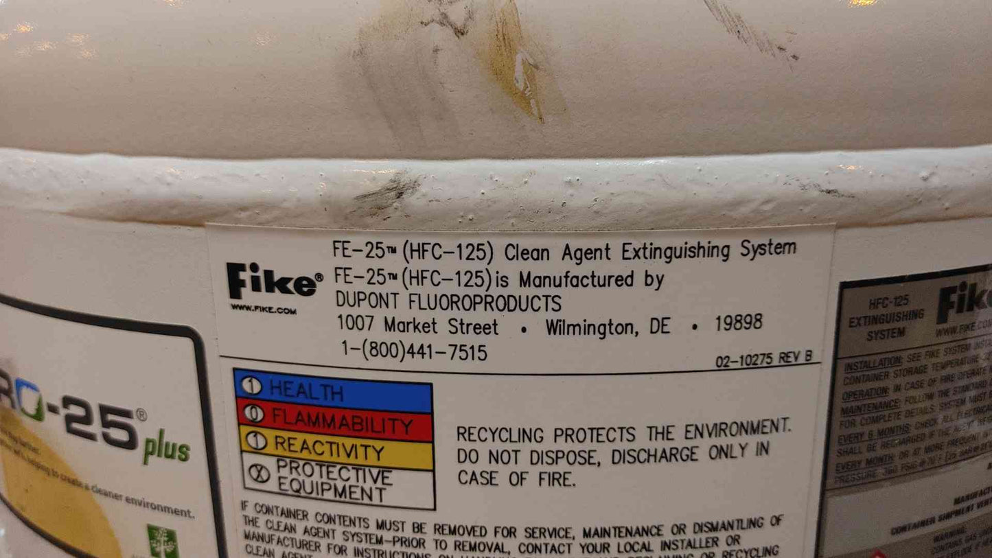 Fike ECARO-25 Plus Clean Agent Fire Suppression Cylinder 173 Lbs FE-25 (HFC-125) (109069)