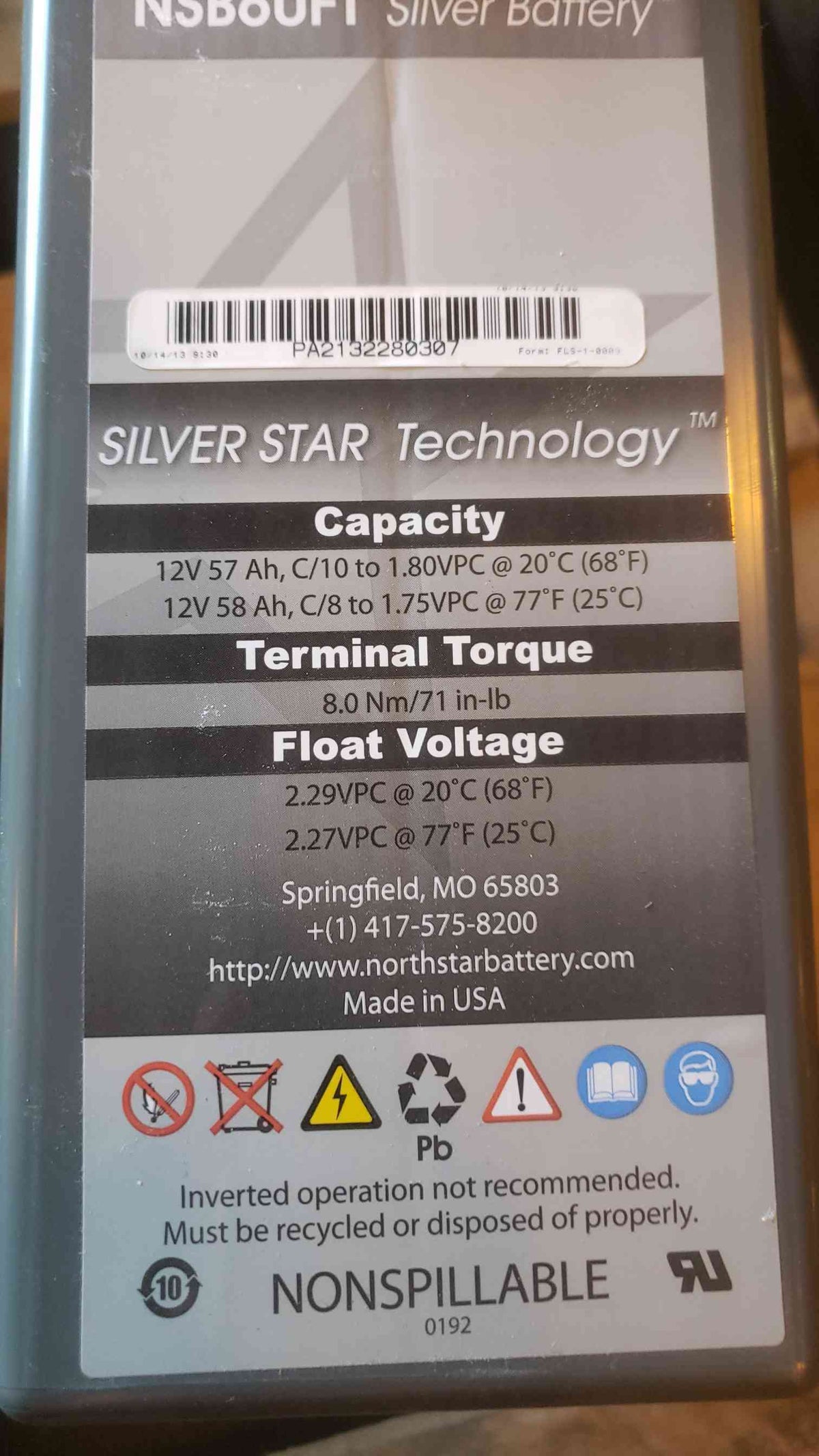North Star Battery NSB60FT 12V 57AH