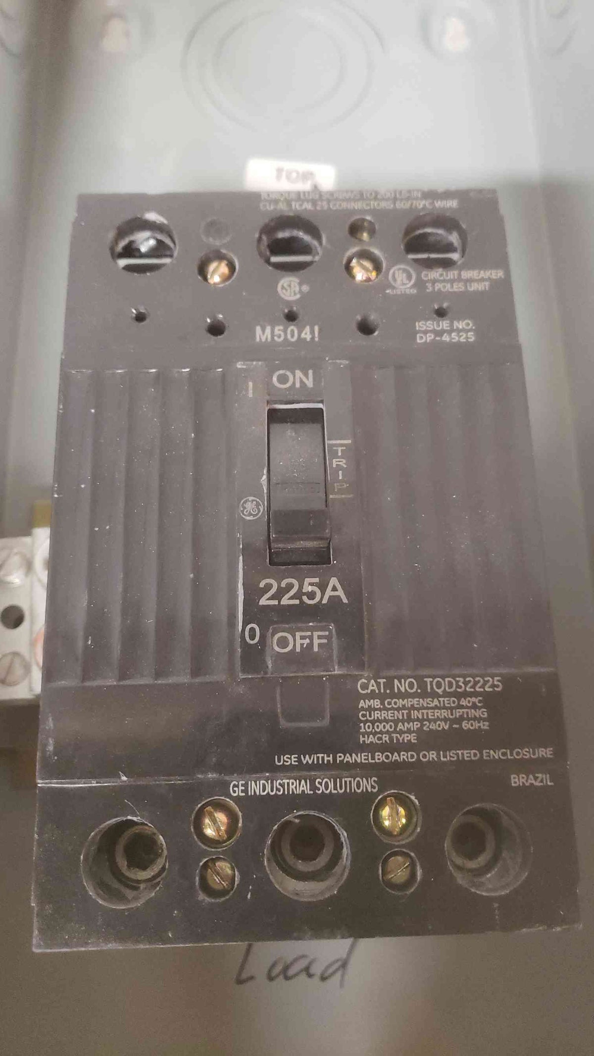 GE Circuit Breaker Enclosure 225A Max 240VAC Max TQD225S (SKU: 109672)