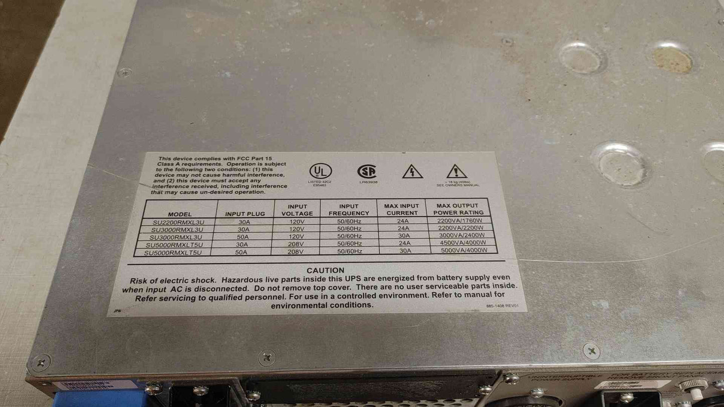 APC Uninterrupted Power Supply SU029RM3U (SKU: 110064)