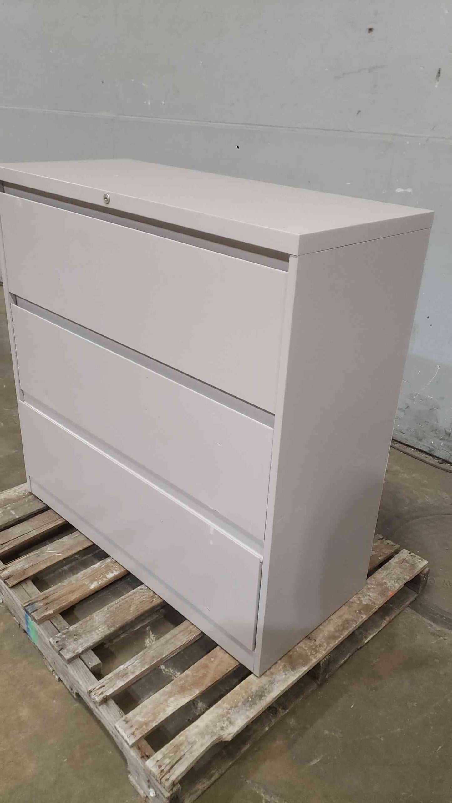 Grey 42" Three Tier Filing Cabinet 42"x18"x42" (SKU: 111849)