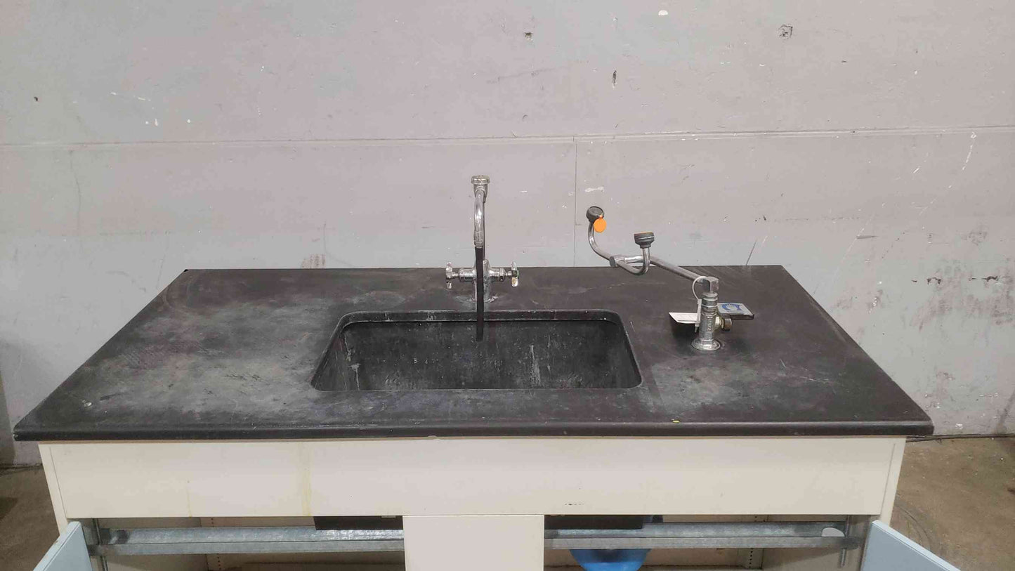 5' Hamilton Recessed Sink Bundle Metal Casework 2 Door & Eyewash (SKU: 112104)