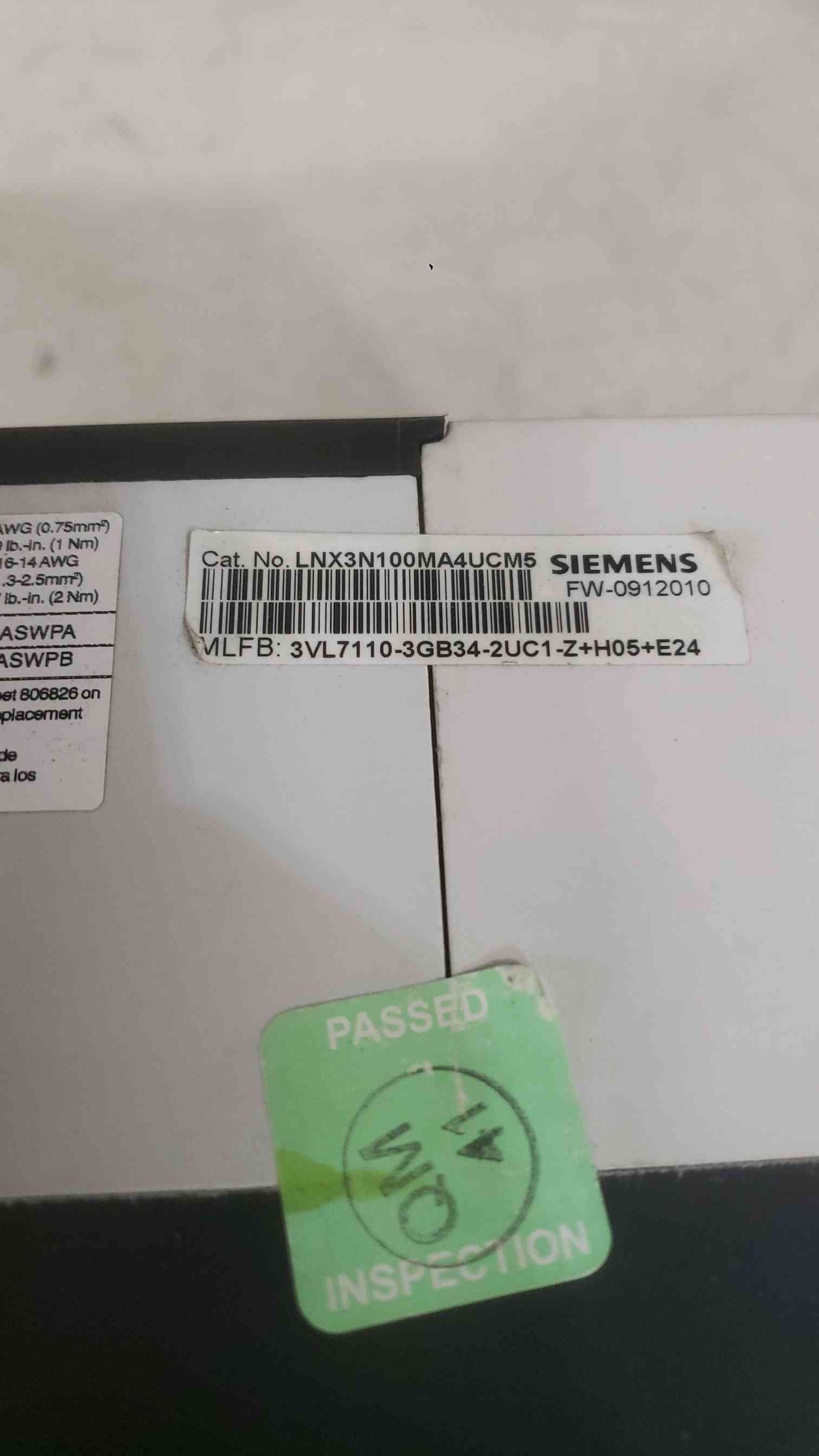 Siemens 1000A 600V 3 Pole Breaker LNX3N100MA4UCM5 (SKU: 112380)