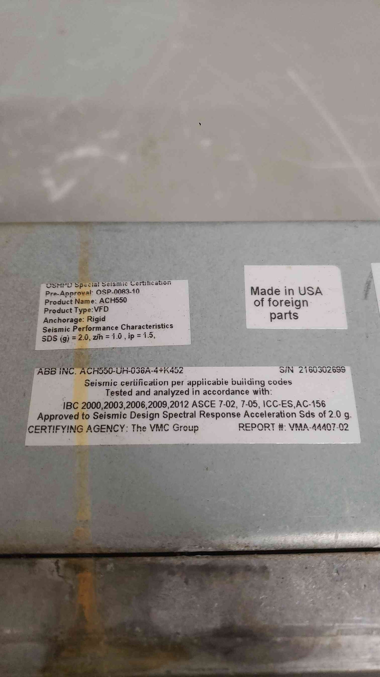 ABB 25HP 3PH HVAC Driver ACH550-UH-038A-4+K452 (SKU: 112610)