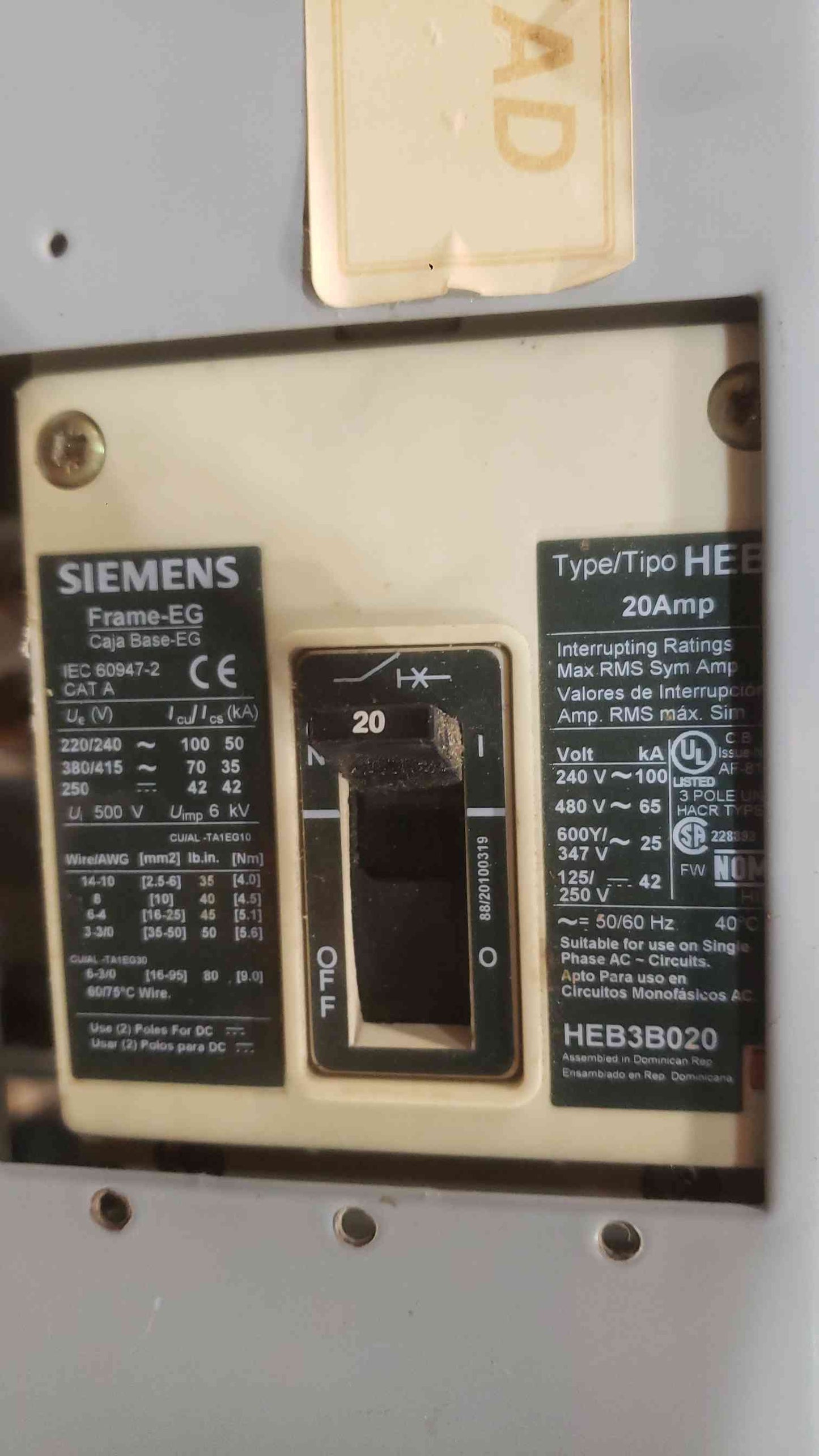 Siemens SB3 Switchboard 400A 480V 3PH 3W | 65kA | Includes (7) HEB Breakers (SKU: 112759)