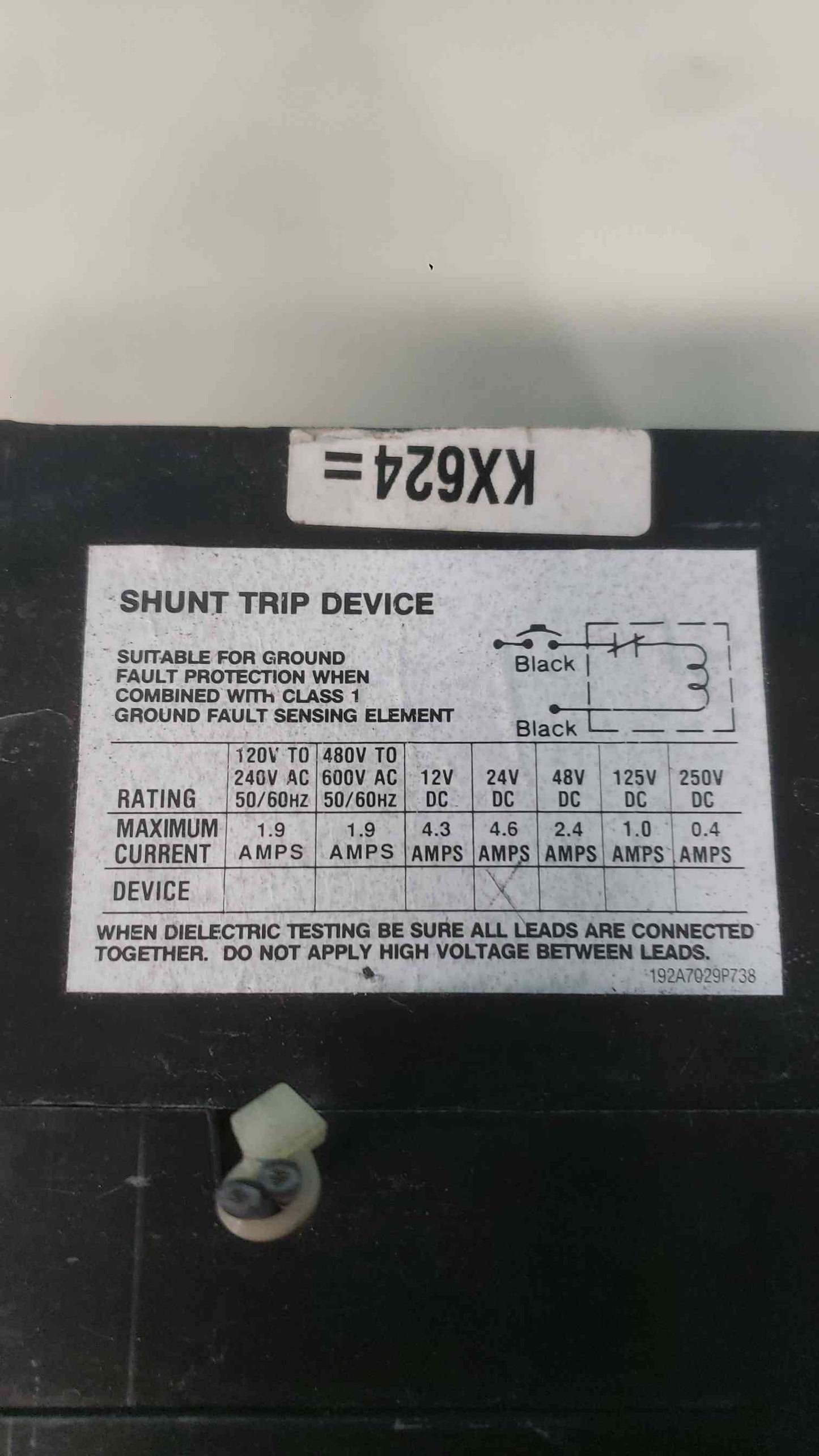 GE TJJ436400 3-Pole Circuit Breaker 400A 600V with 24V-250V Shunt Trip & Lugs (SKU: 113120)