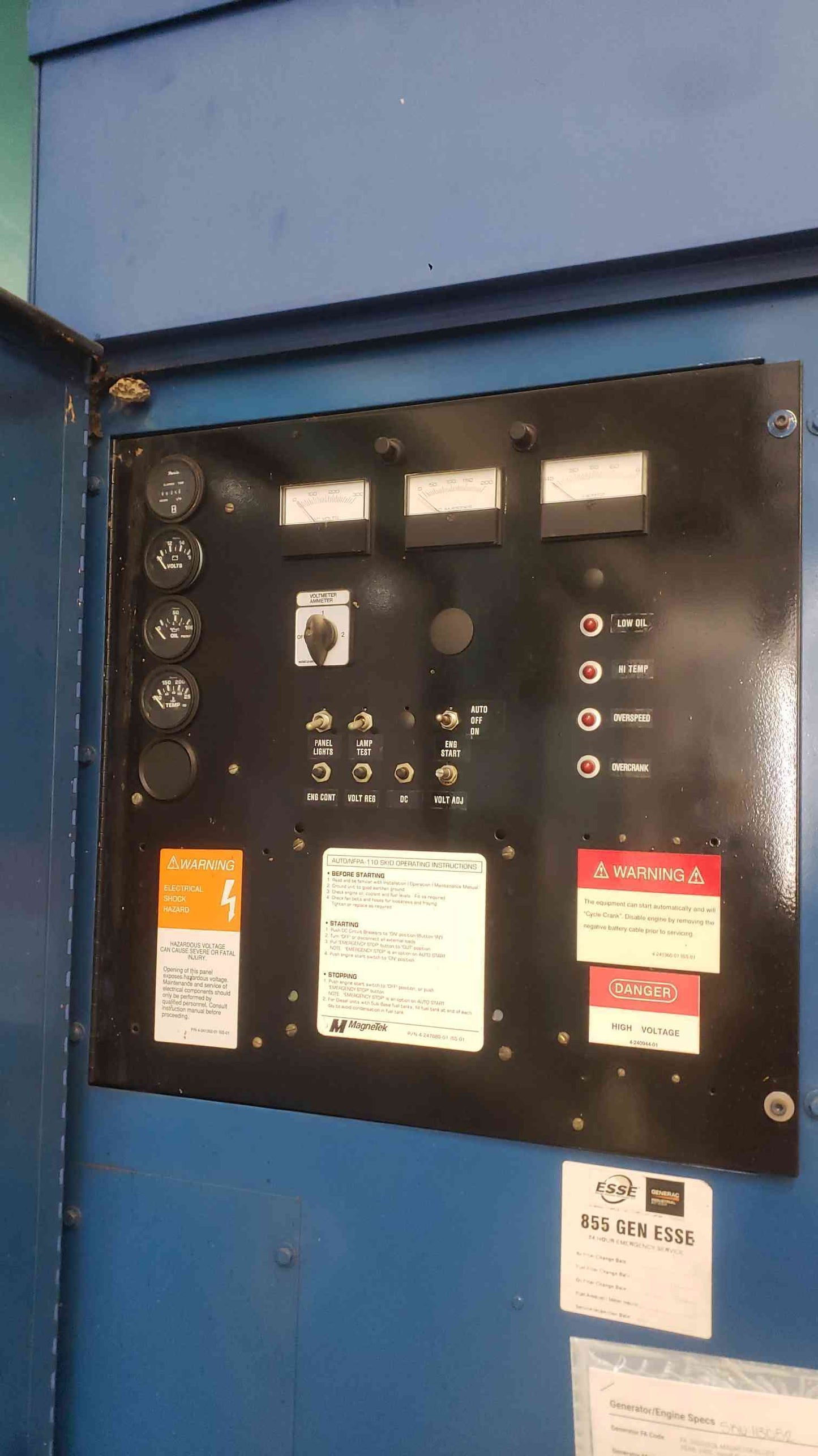 40kW MagneTek RD-500 Diesel GeneratoMagneTek 40kW Diesel Generator RD500 120/240V 480V 1 & 3 Phase Standby 835 Hrs