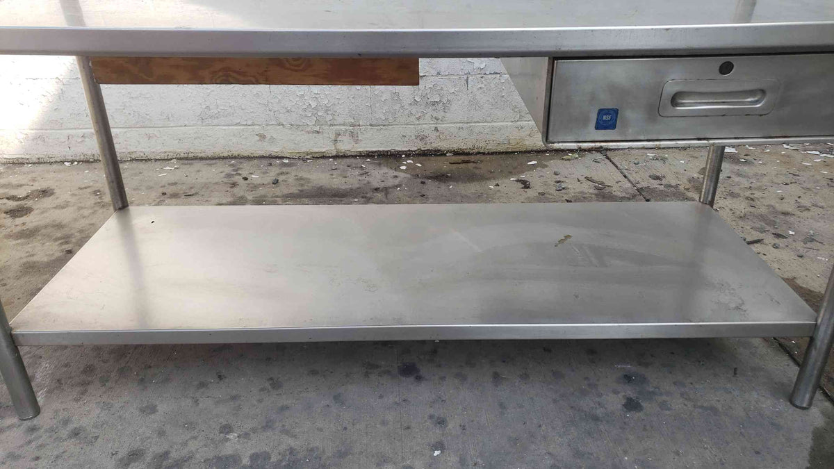 Stainless Steel Commercial Kitchen Prep Table Rack Utility Drawer Sink Unit NSF