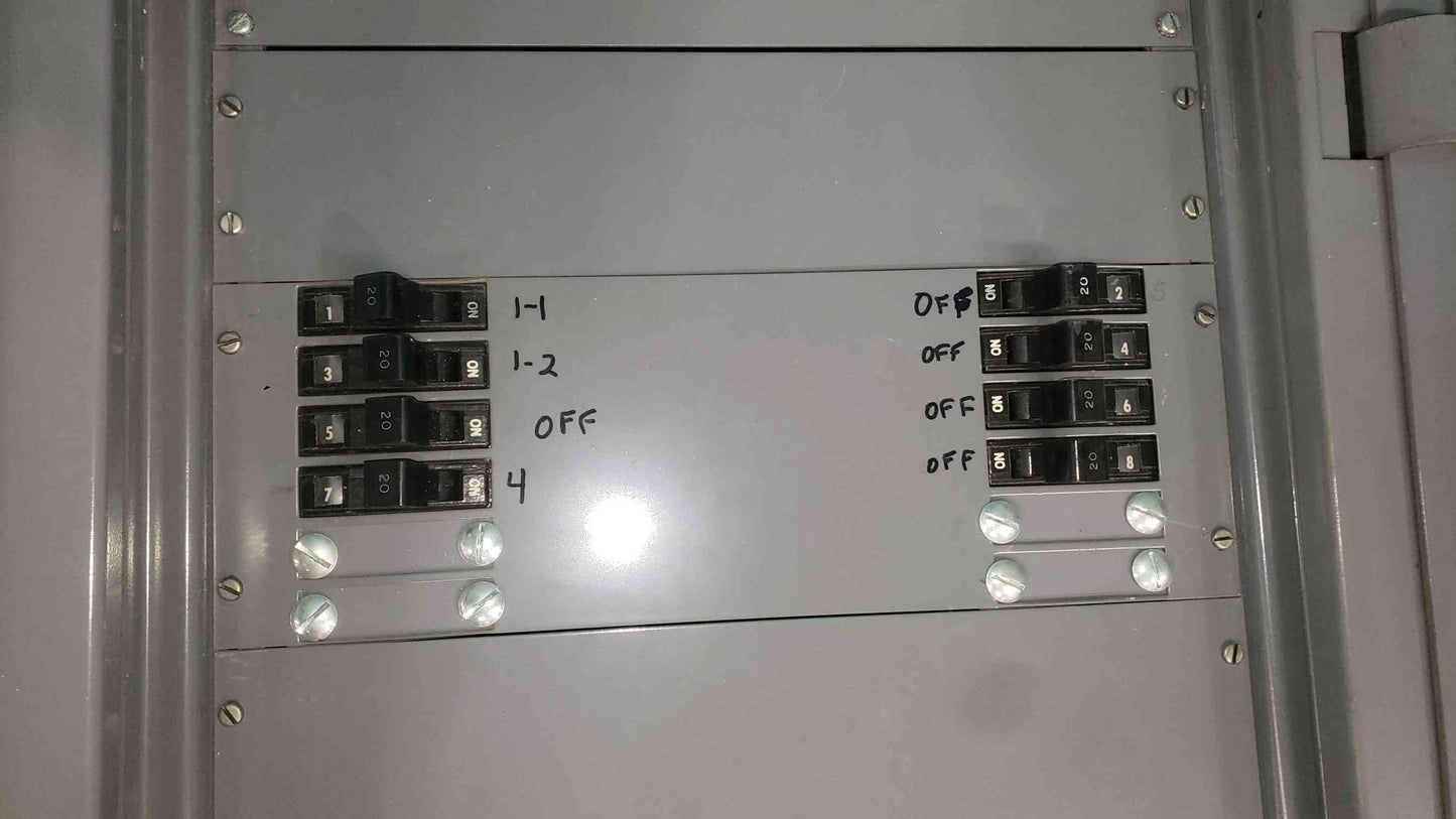 Square D NY1B 100A 277/480V 3 Phase Panelboard 16x 20A Single Pole Breakers 100 Amp