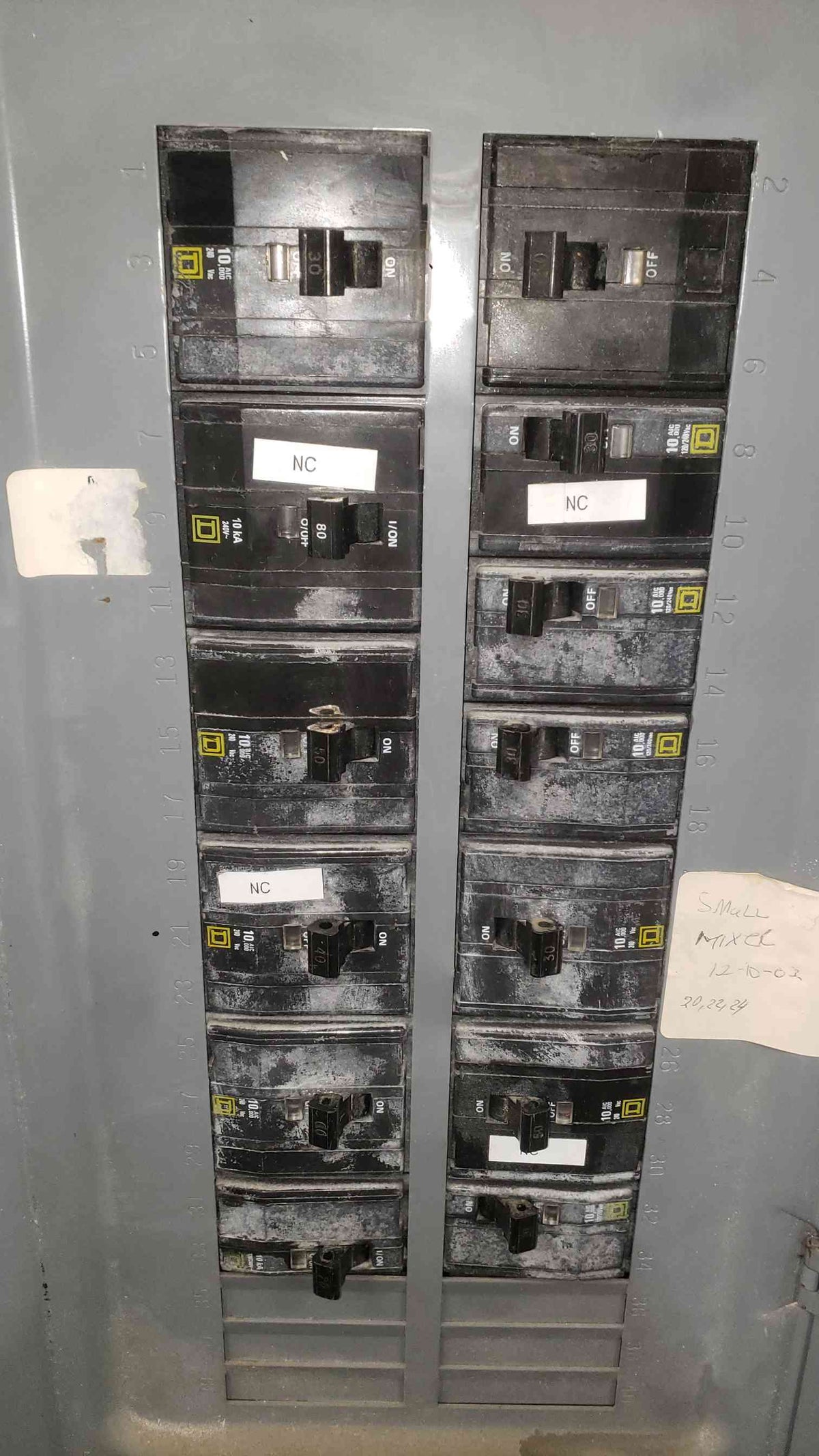 Square D QO 3 Phase Panelboard 200A Main Breaker 80A 60A 50A 40A 30A Multi-Pole QO