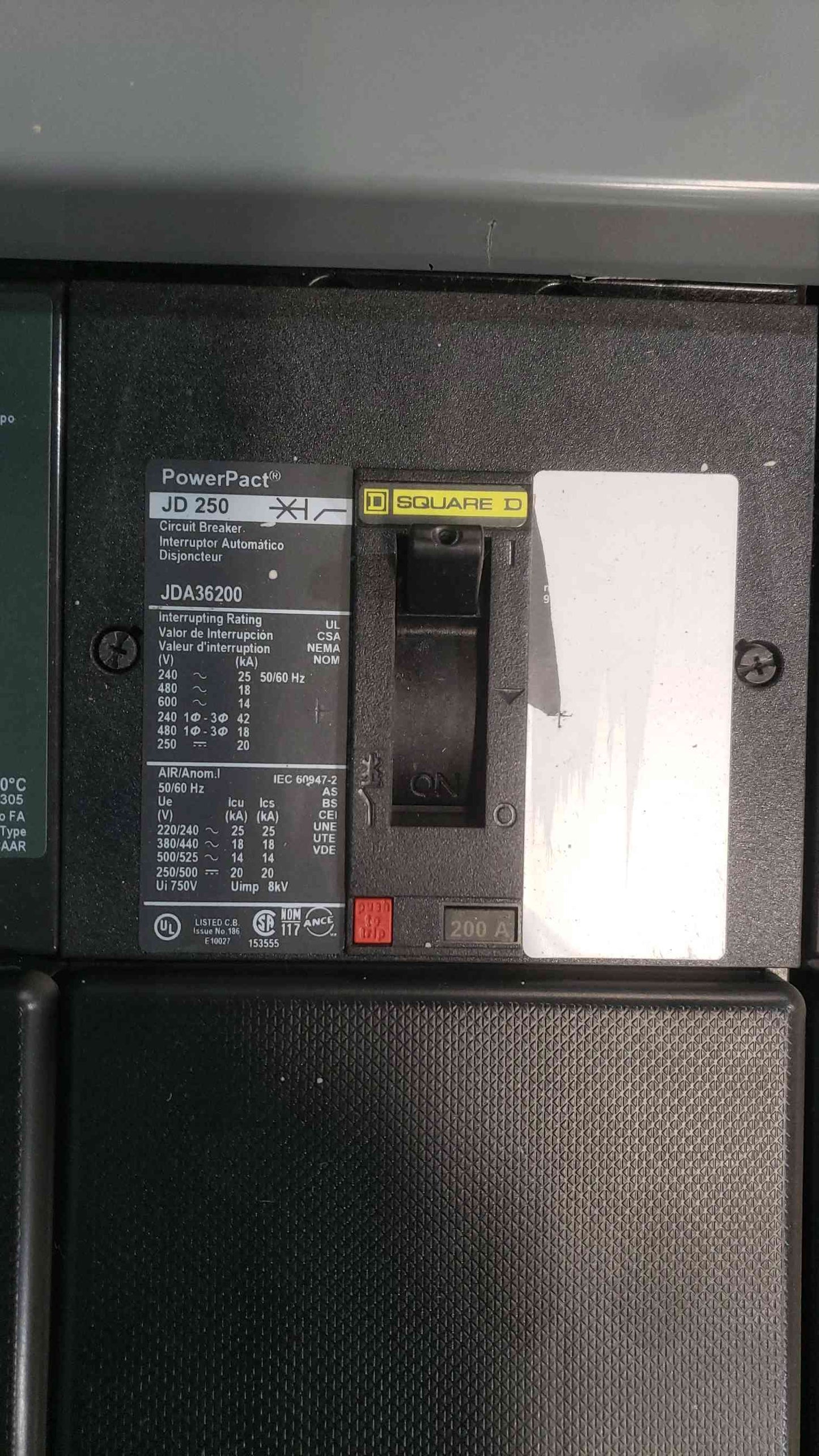 Square D I-Line 3 Phase Panelboard Loaded With 400A 200A 50A 30A 20A 3P Breakers