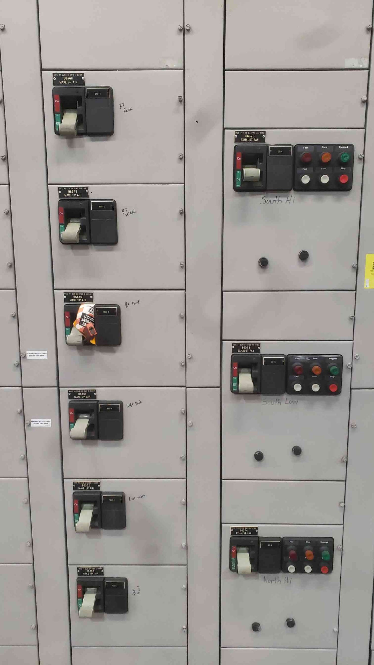 Westinghouse Cutler Hammer Series 2100 MCC 480V 3PH 600A 42kA 6 Sec Motor Control