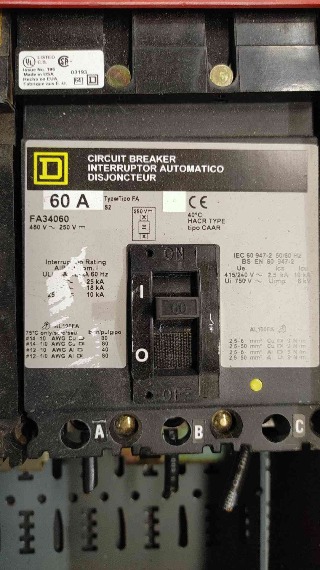 Square D HCW1862-6M I-Line 600A Panelboard MAL600A FA60A KA100A LA225A Breakers
