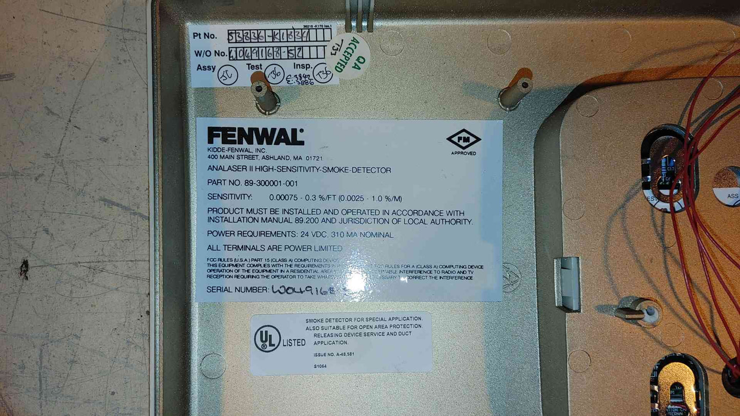 Fenwal 24VDC Analazer II High-Sensitivy Smoke Detector 89-300001-001 (SKU: 114614)