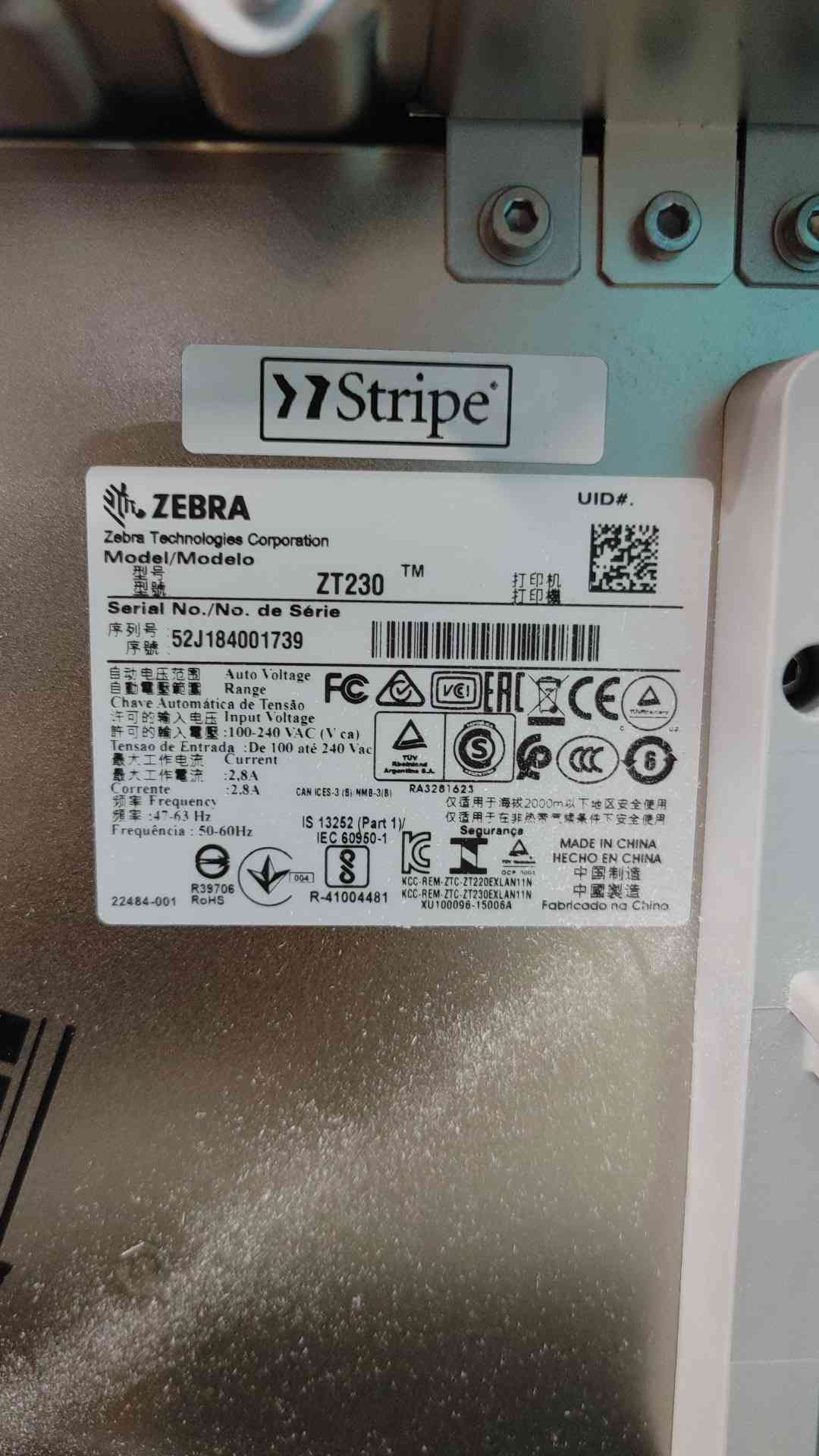 Zebra ZT230 Industrial Thermal Label Printer 203 DPI w/ Peel Off Module Peeler