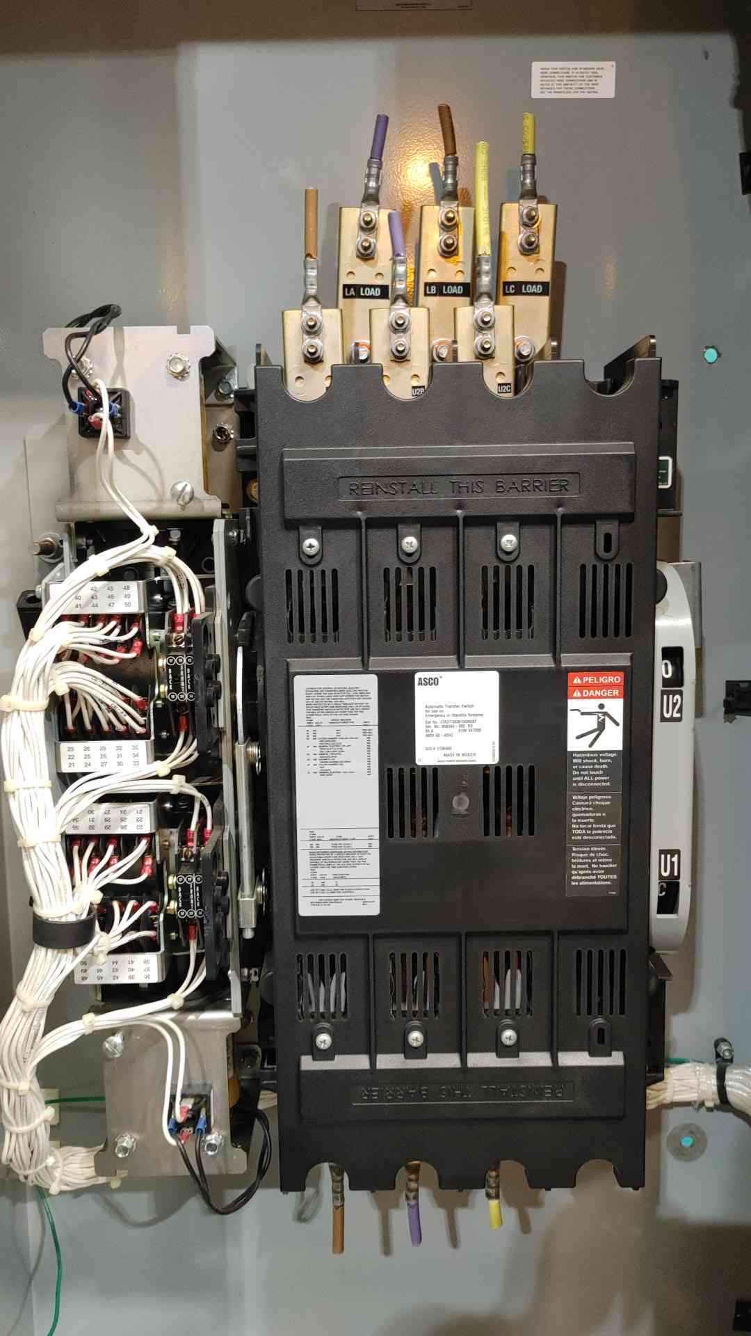 ASCO 7000 Series 85A Automatic Transfer Switch 480V 3Ph ATS J7ADTS030150N5XF