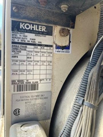 Kohler 80REOZJ 80 kW Diesel Generator 3PH 1PH Sound Enclosure Base Fuel Tank