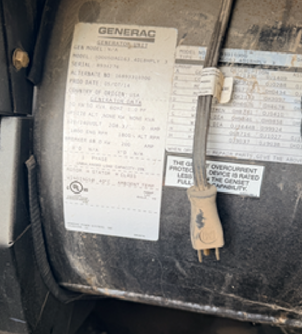 Generac 50kW Diesel Standby Generator 3 Phase Model SD0050 2014 Industrial