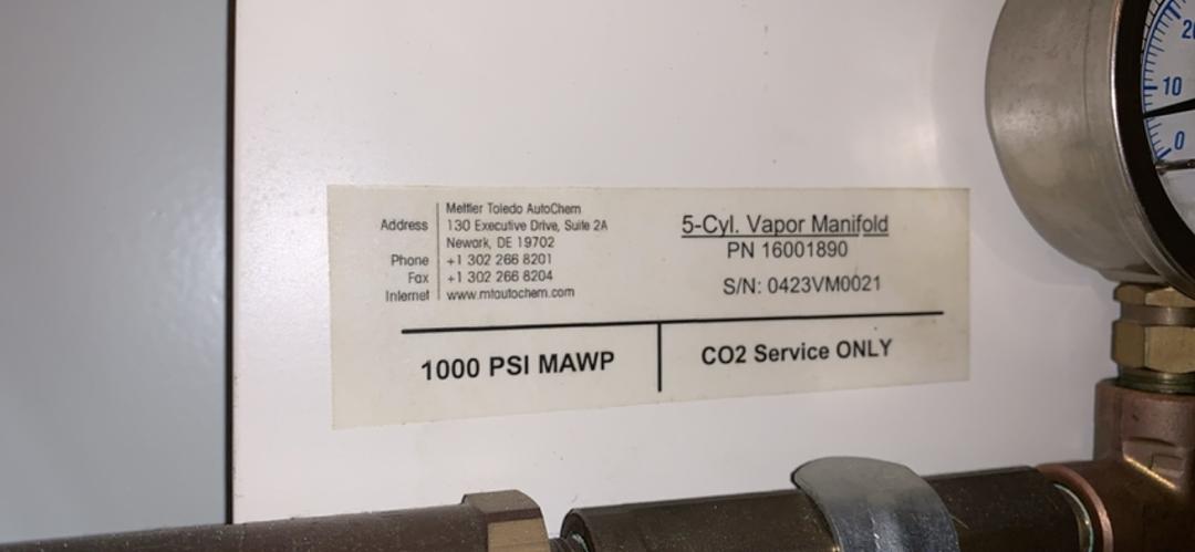 Research Enclosure Exhaust Metler Toledo CO2 Vapor Manifold(S6LLST8785)