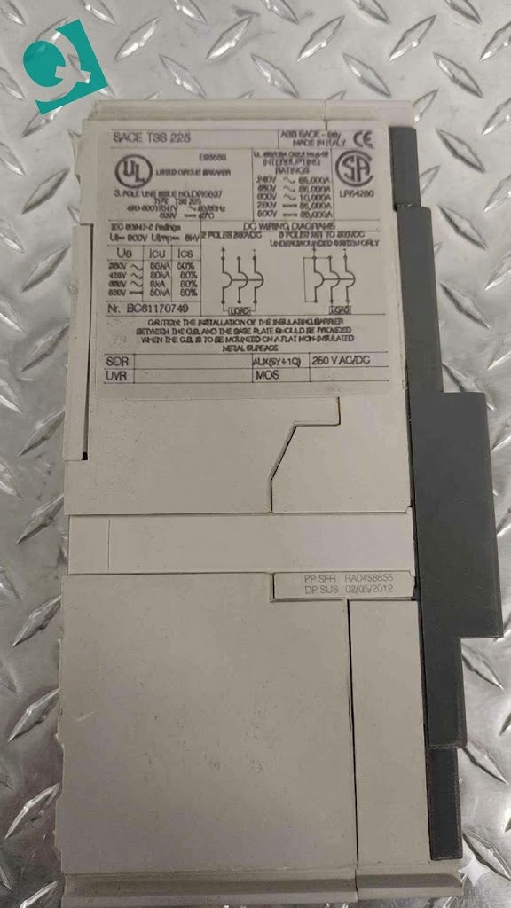 ABB 175A SACE Tmax T3S 225 3 Pole Breaker