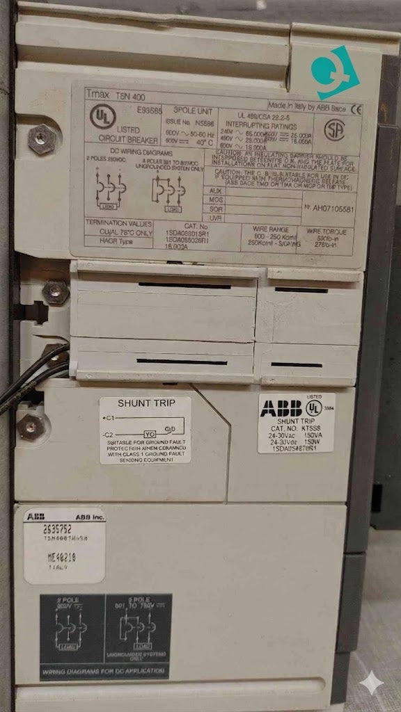ABB Circuit Breaker 3 Pole 600VAC 400A T5N400(104046)