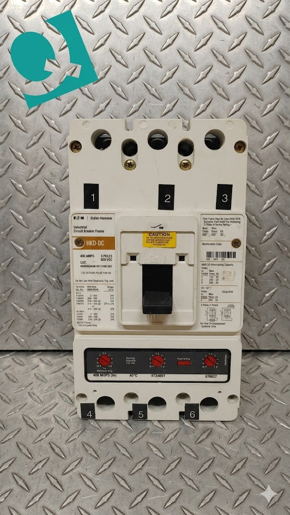 Cutler-Hammer Circuit Breaker 400 Amp 3 Pole HKDDC3400A1301T1001Z01 (108593)
