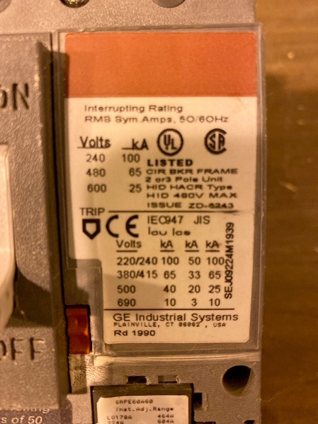 *Pickup Only* General Electric, SELA36AT0060, 60A(S6LLST1531)