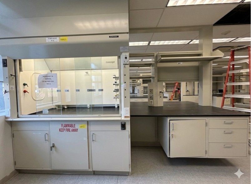 12'x66" Hamilton Metal Casework Island Work Center Reagent Shelf Epoxy Tops & Utilities Customize