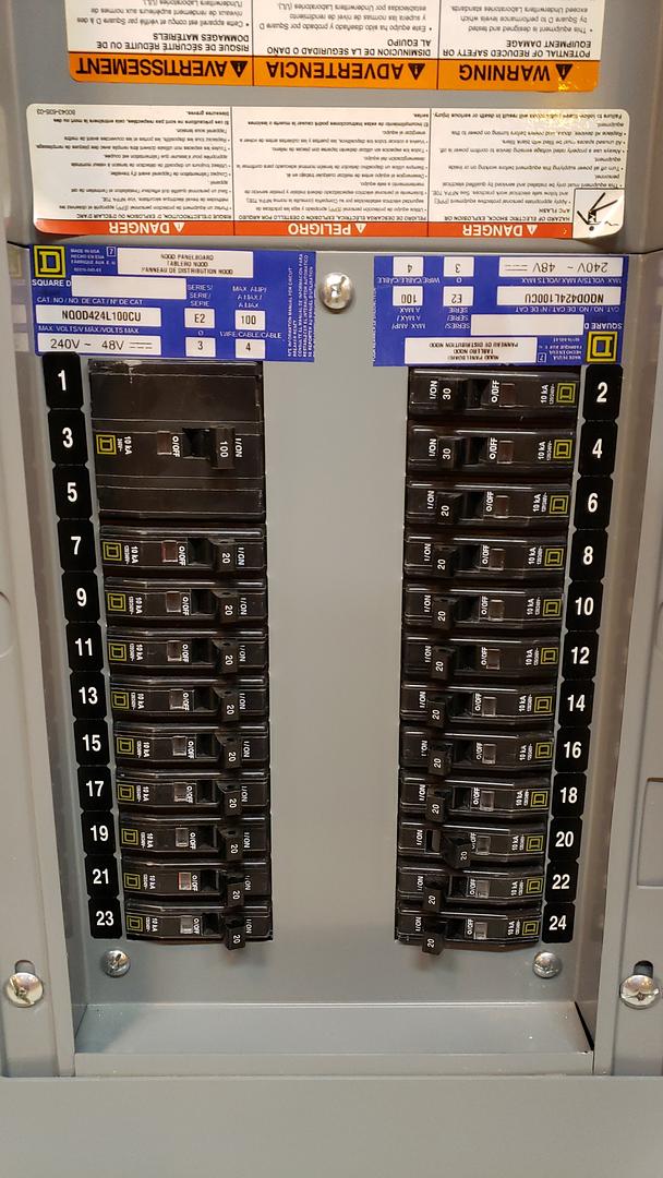 100A 240V Square D NQOD Breaker Box Loaded(S6LLST3947)