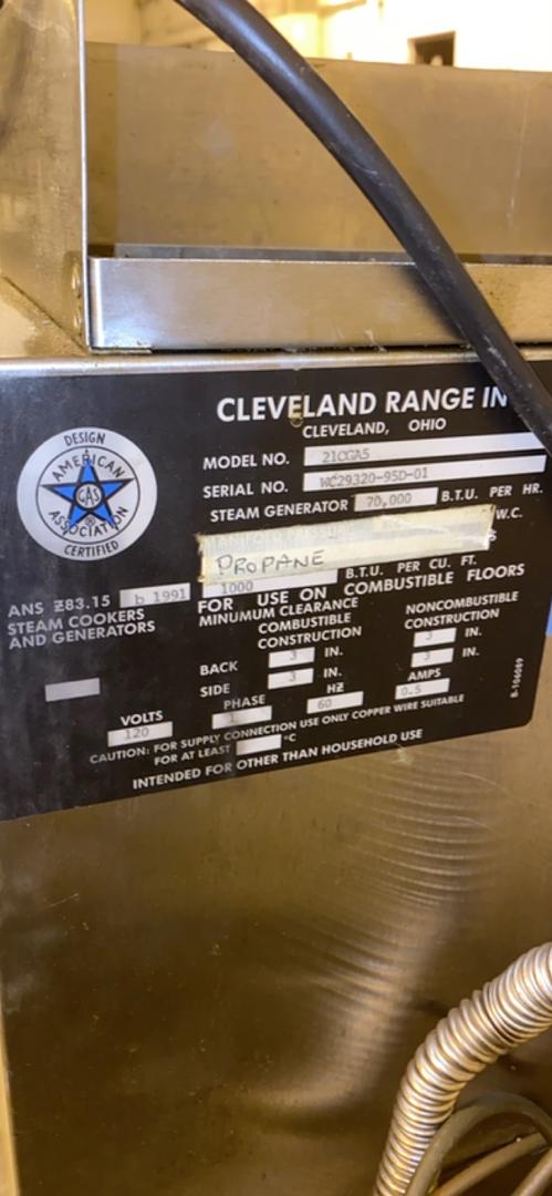 Cleveland Range SteamCraft Ultra 5 21CGA5 (Counter model gas-powered boilerless convection steamer) Propane 120v(S6LLST2242)