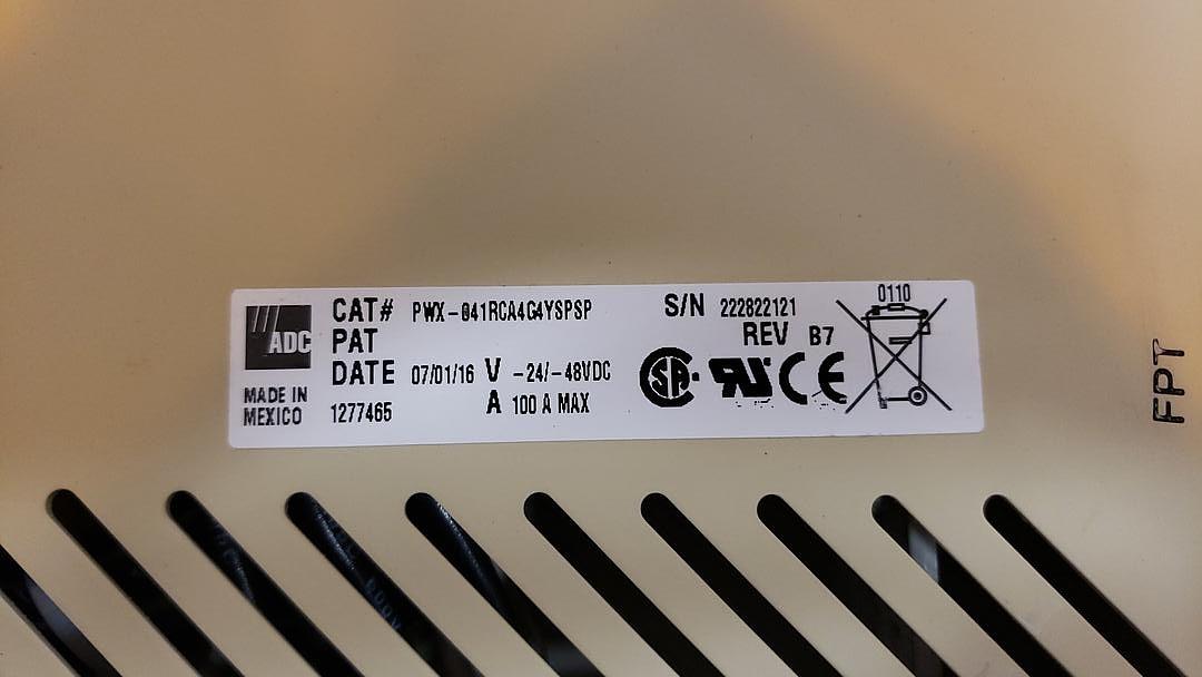 ADC Powerworx 100A Fuse Panel PWX-841RCA4G4YSPSP(S6LLST7423)