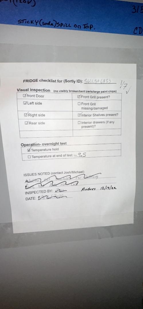 Bahnson Environment Specialties Refrigerator ES2000 C Temp Chamber