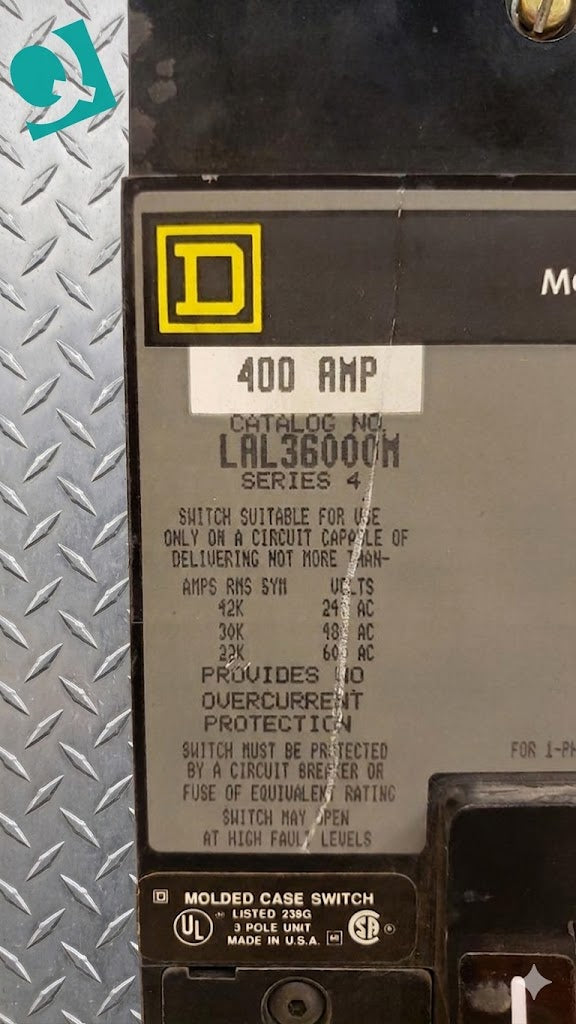 Square D 400A LAL36000M Series 4 Circuit Breaker(S6LLST9036)