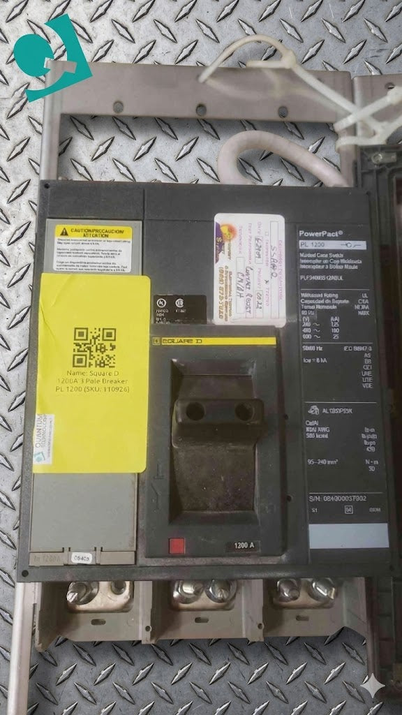 Square D 1200A PowerPact 3 Pole Breaker PL1200 PLF34000S12ABUL (SKU: 110926)