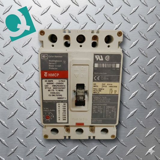 Westinghouse Series C Motor Circuit Breaker 30A 600VAC 250VDC HMCP030H1C