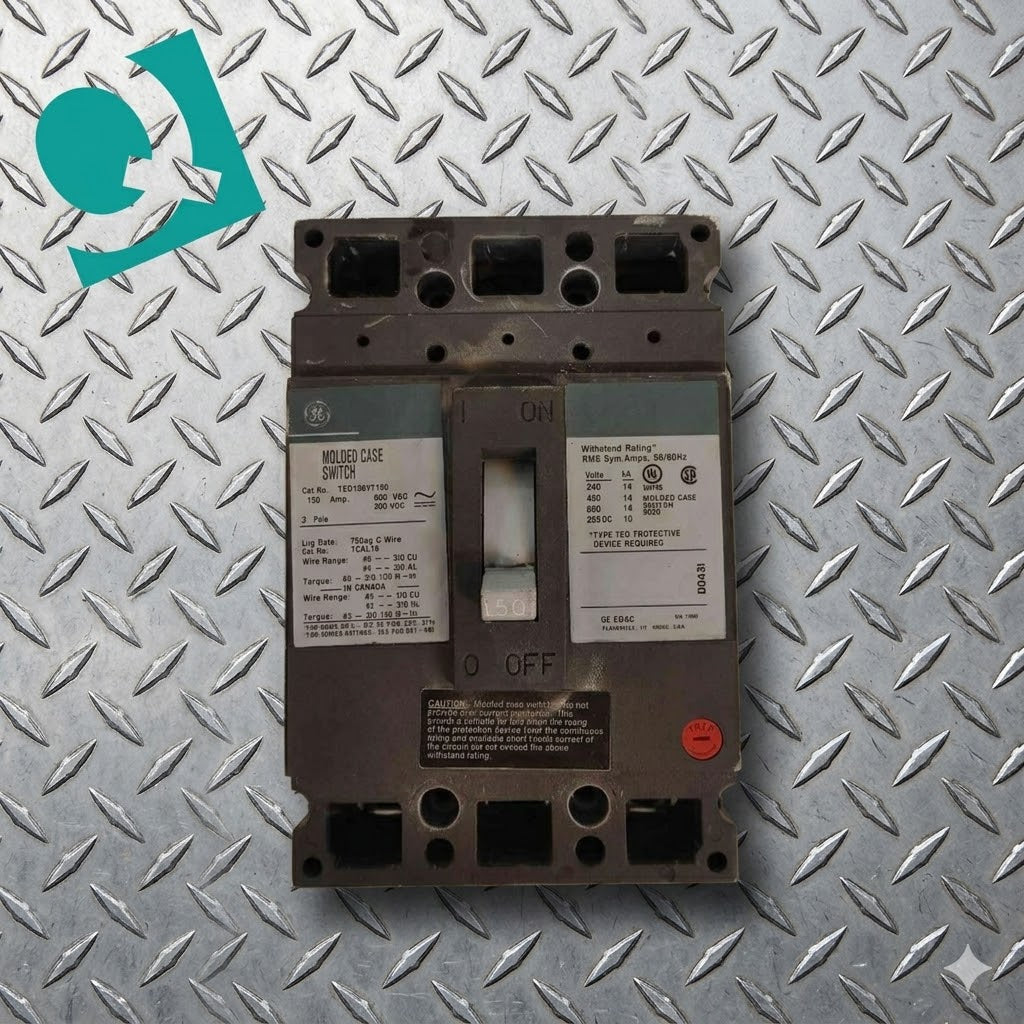 General Electric 150A 3 Pole Circuit Breaker 600VAC 250VDC TED136YT150(104873)