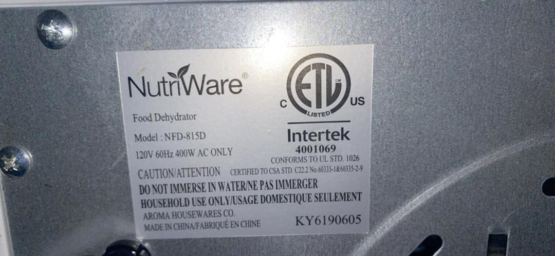 Nutriware Food Dehydrator NFD-815D(S6LLST5378)