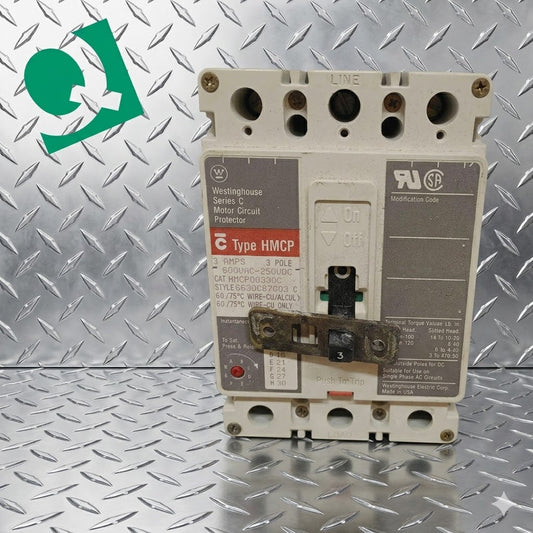 Westinghouse Series C HMCP 3-Pole 3-Amp Motor Circuit Protector