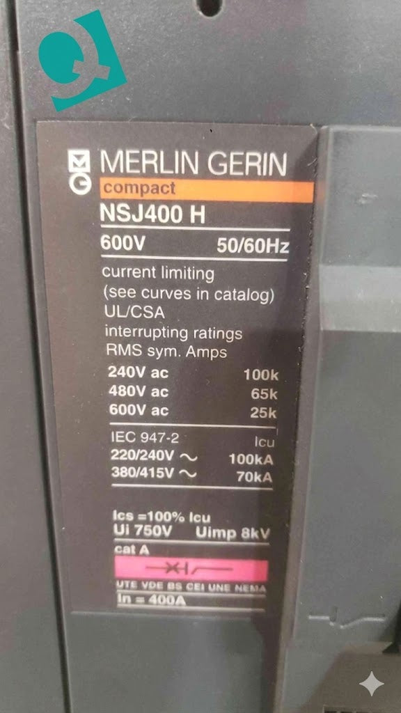 Merlin Gerin 160/400A 600V Breaker NSJ400 H UIB trip unit(SKU: 111871)