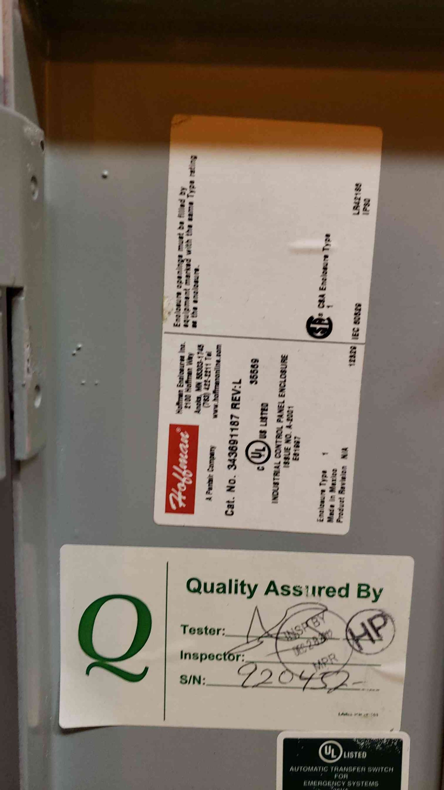 ASCO 70A 7000 Series 480v ATS Automatic Transfer Switch(Q16523)