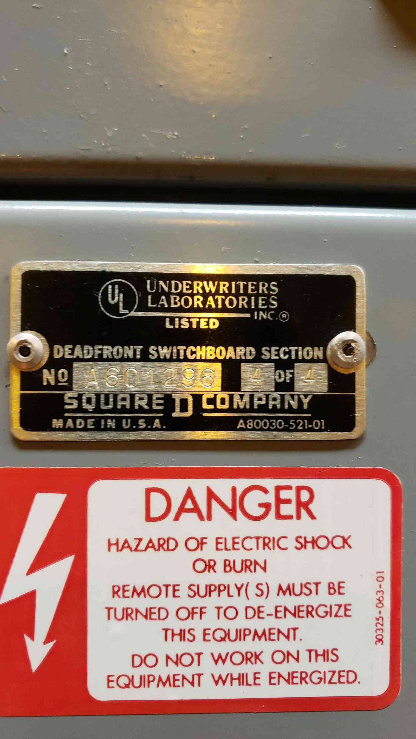 2000A PE-20 Square D 120/208v Switchgear I-Line Shut Off Disconnect D4(100244BDL)