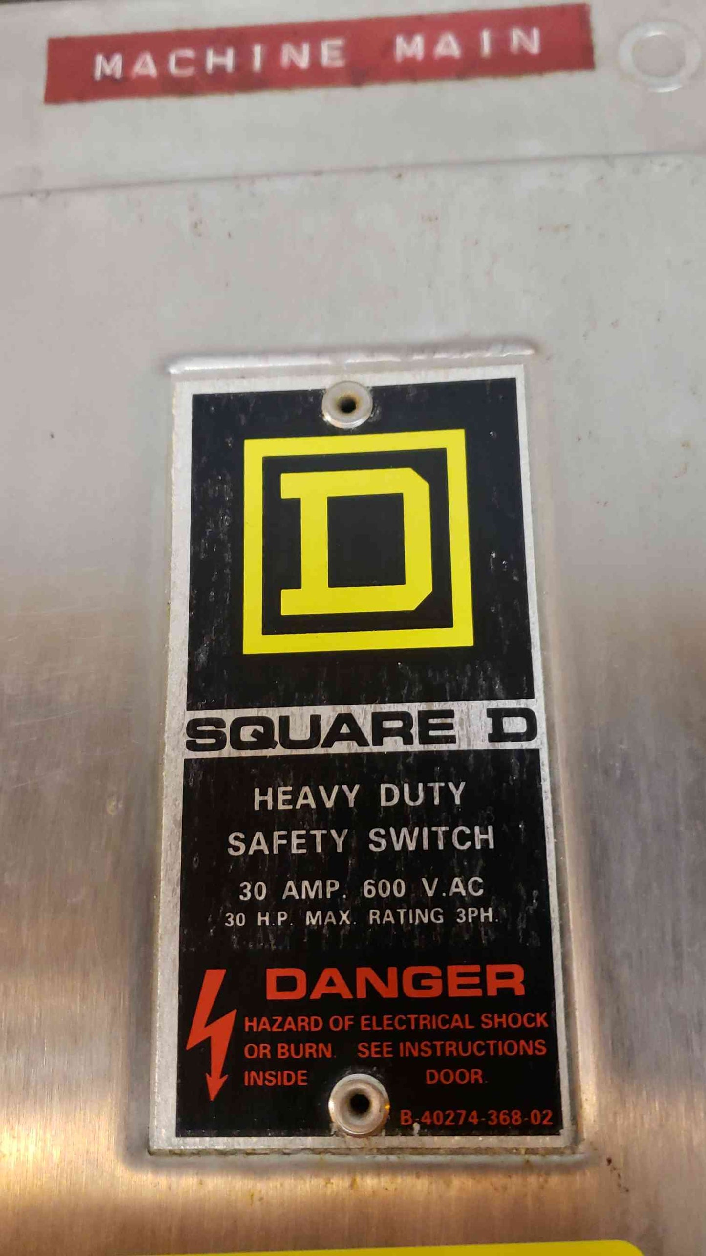 30A Square D Heavy Duty Safety Switch HU361DS Stainless Steel (SKU: 3921AA)(3921AA)
